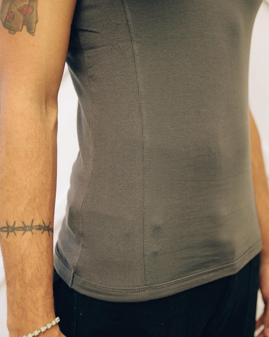 Half Ribbed tank tops